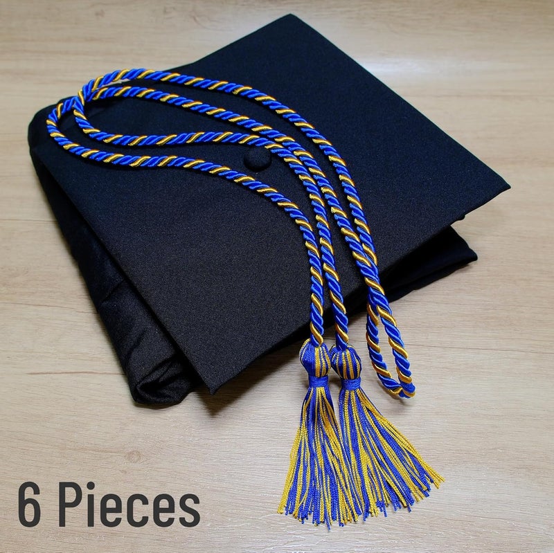 UIALECG 6 Pieces Graduation Cords,Royal Blue and Gold Honor Cords,68 Inch - Image 2